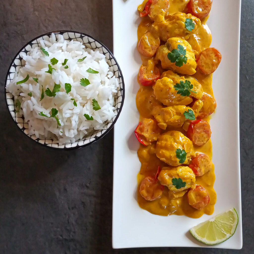Fish curry with coconut milk