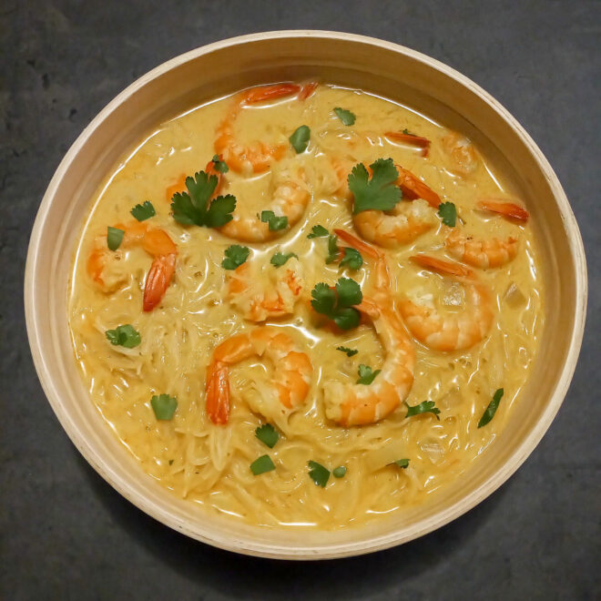 Soupe de crevettes au lait de coco