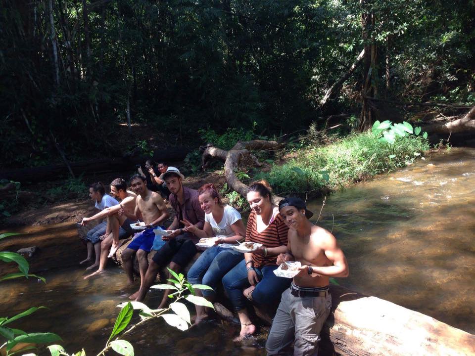 one day jungle trek and having lunch along the river