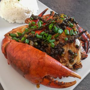 mangrove crab sautéed with Kampot pepper