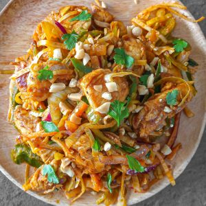 Saté Chicken and Cambodian Vegetables