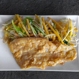 Panga with Sautéed Vegetables