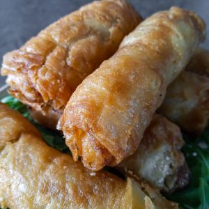 Pork spring rolls add a gourmet and festive touch to your table