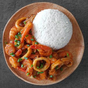 Crevettes et Calamars au Satay
